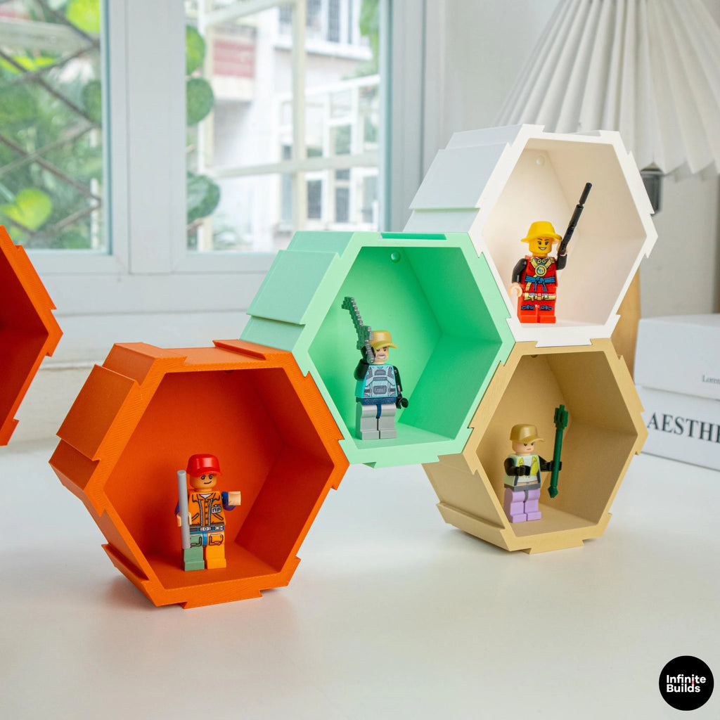 Lego Figurine Honeycomb Shelf