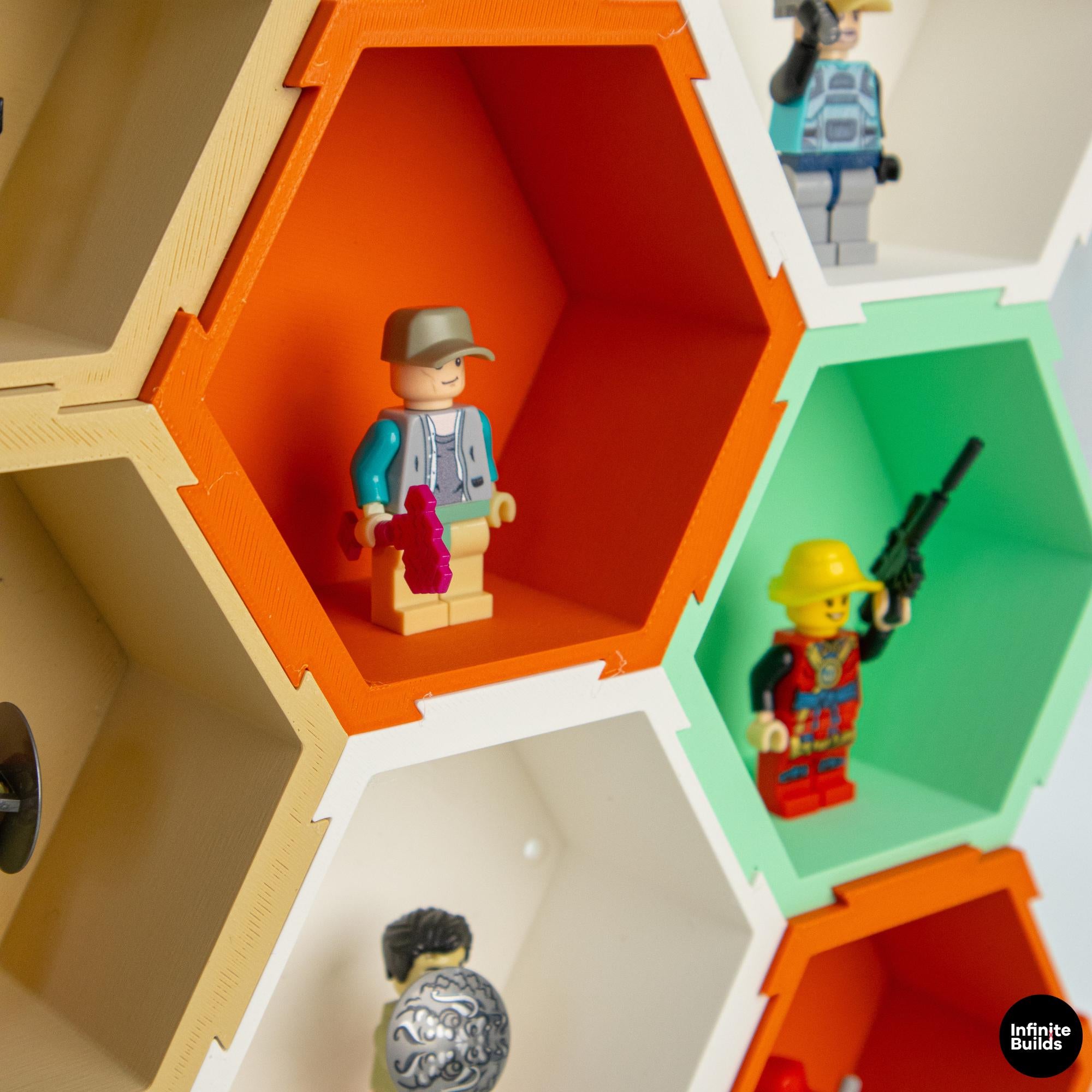 Lego Figurine Honeycomb Shelf