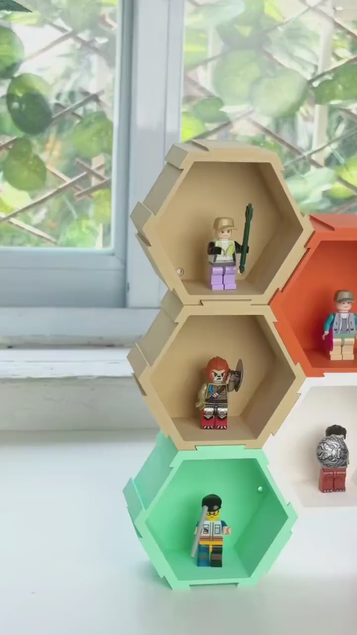 Lego Figurine Honeycomb Shelf