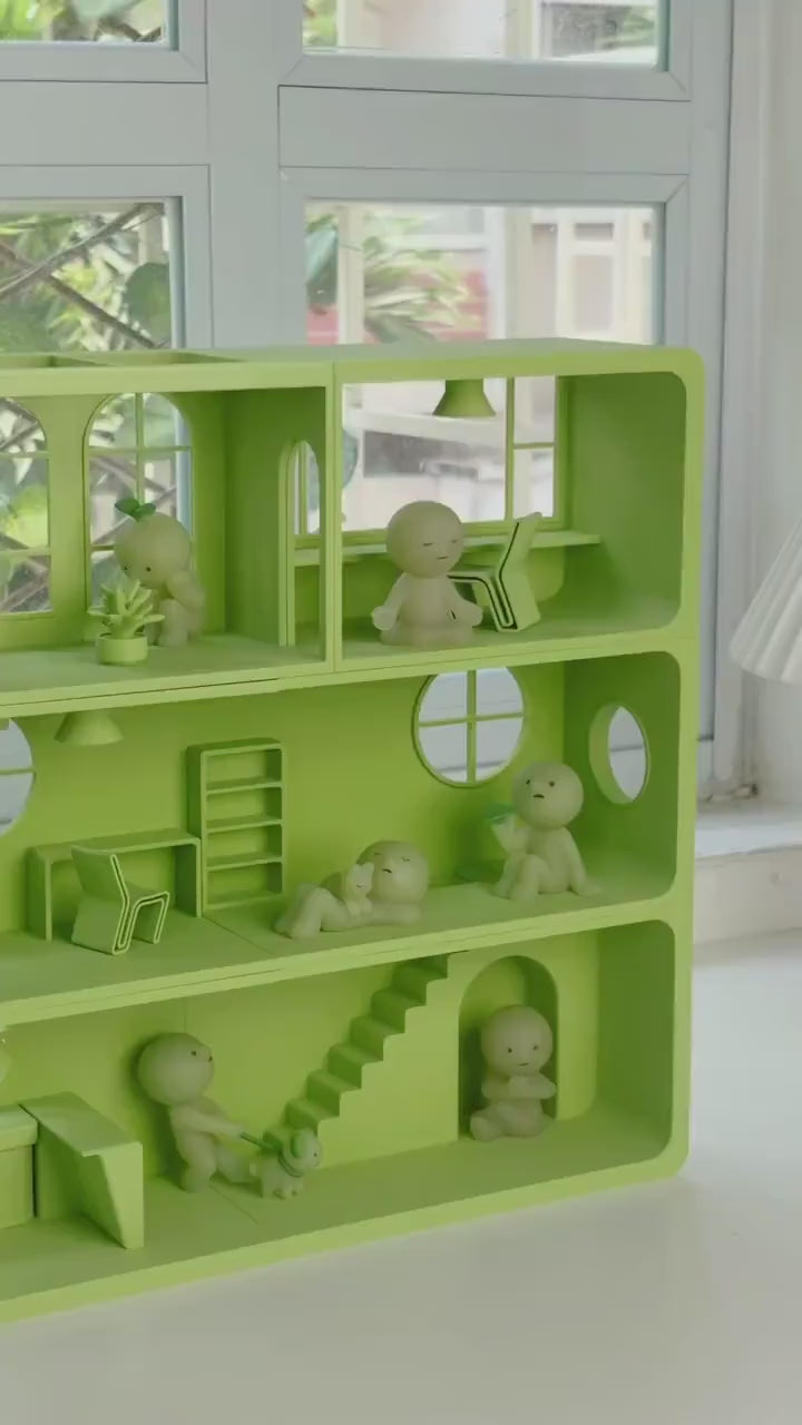3 Tier Giant Smiski House Mansion Shelf | Mini Room Display | Smiski Shelf Organizer | Miniature Room Decor | Gift for Smiski Lovers
