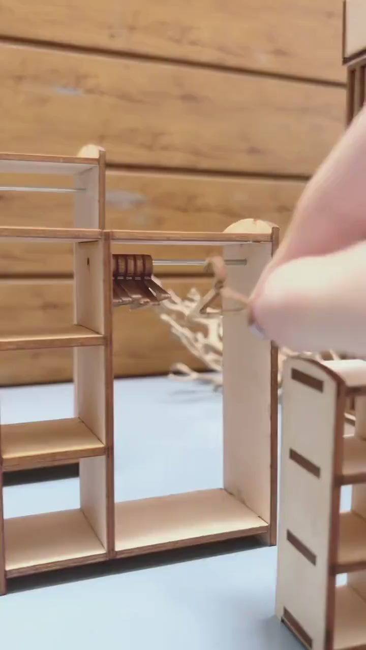 Miniature Dollhouse Clothing Closet