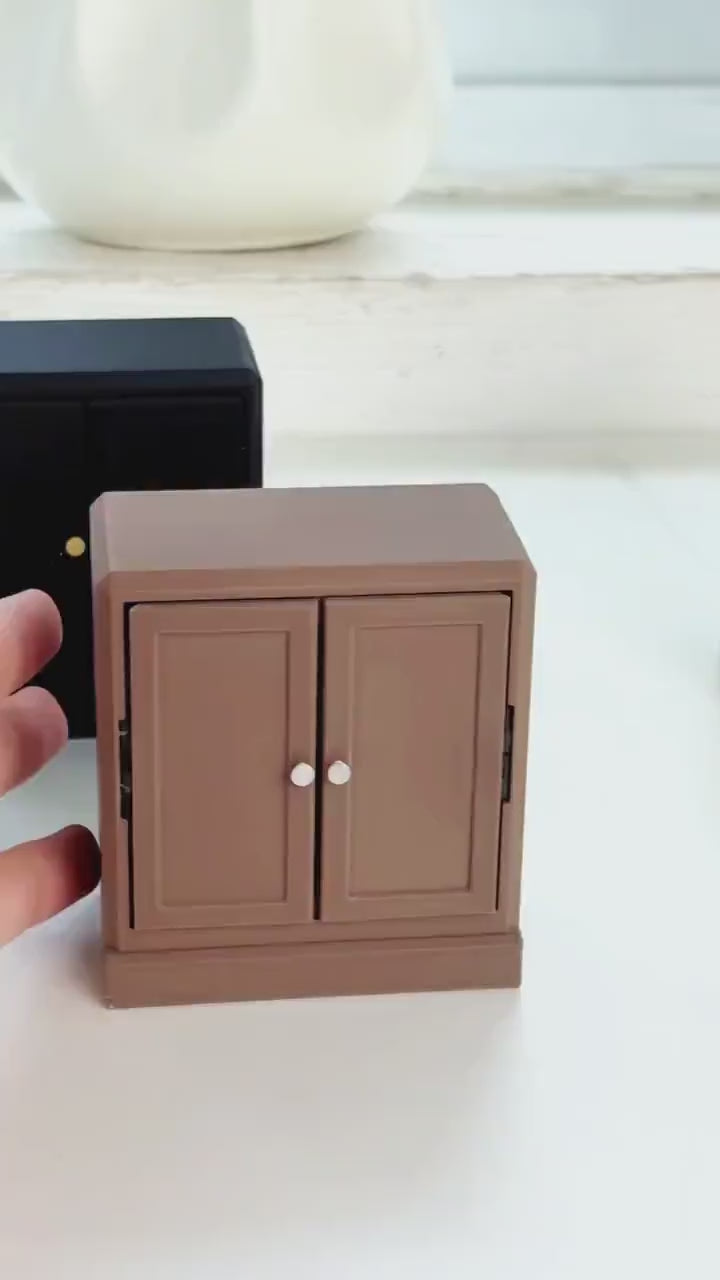 Miniature HAVSTA Cabinet 1:12 Scale | Dollhouse Storage Cupboard | Tiny Wooden Style Cabinet | Mini Furniture Decor