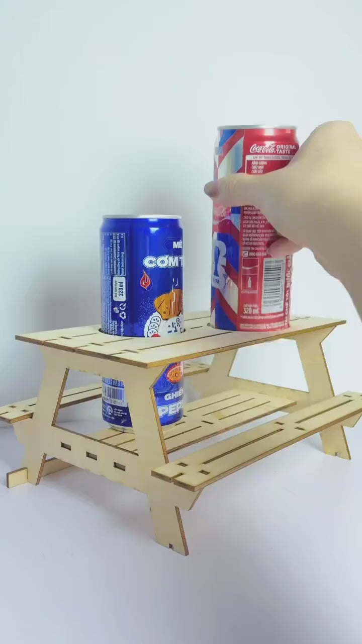 Wooden Picnic Table Drink Holder